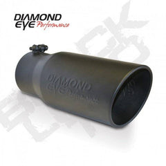 Diamond Eye Exhaust Tip Black Bolt-On Rolled Angle Cut Logo Embossed 5" ID x 6" OD x 12" long - DE-5612BRADEBK