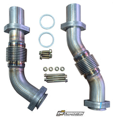94.5-98.5 7.3L CNC Fab OBS / Early 99 409 Stainless Bellowed Up Pipes - 421942