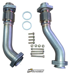 99.5-03 7.3L CNC Fab Superduty 409 Stainless Bellowed Up Pipes - 421943