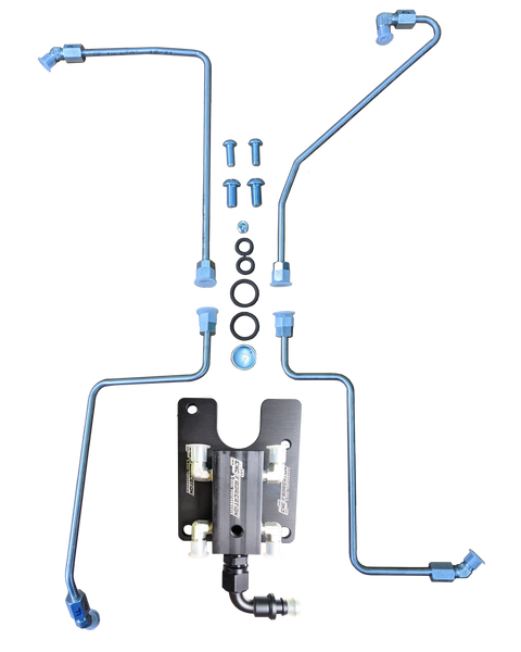 94.5-98.5 7.3L CNC Fab 4-Line Feed Valley Mount Fuel Line Kit