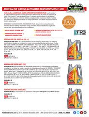 Hot Shot's Secret Adrenaline R Series Racing Transmission Fluid