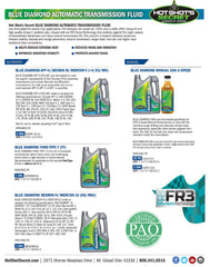 Hot Shot's Secret Blue Diamond ATF+4/Dex III/Merc V Automatic Transmission Fluid