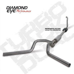 DIAMOND EYE 94-97 7.3L 4" Stainless turbo back dual exhaust W/ muffler - DE-K4308S