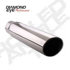 DIAMOND EYE 3.5" - 4" Polished 304 Stainless steel tip rolled angel cut 12" long - DE-354012RAC